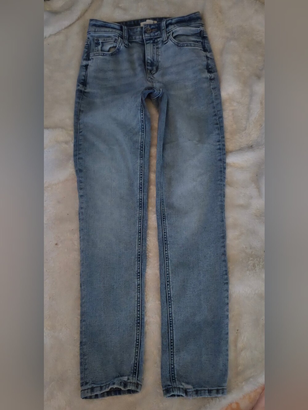 Ladies Light Blue Straight-Leg Jeans